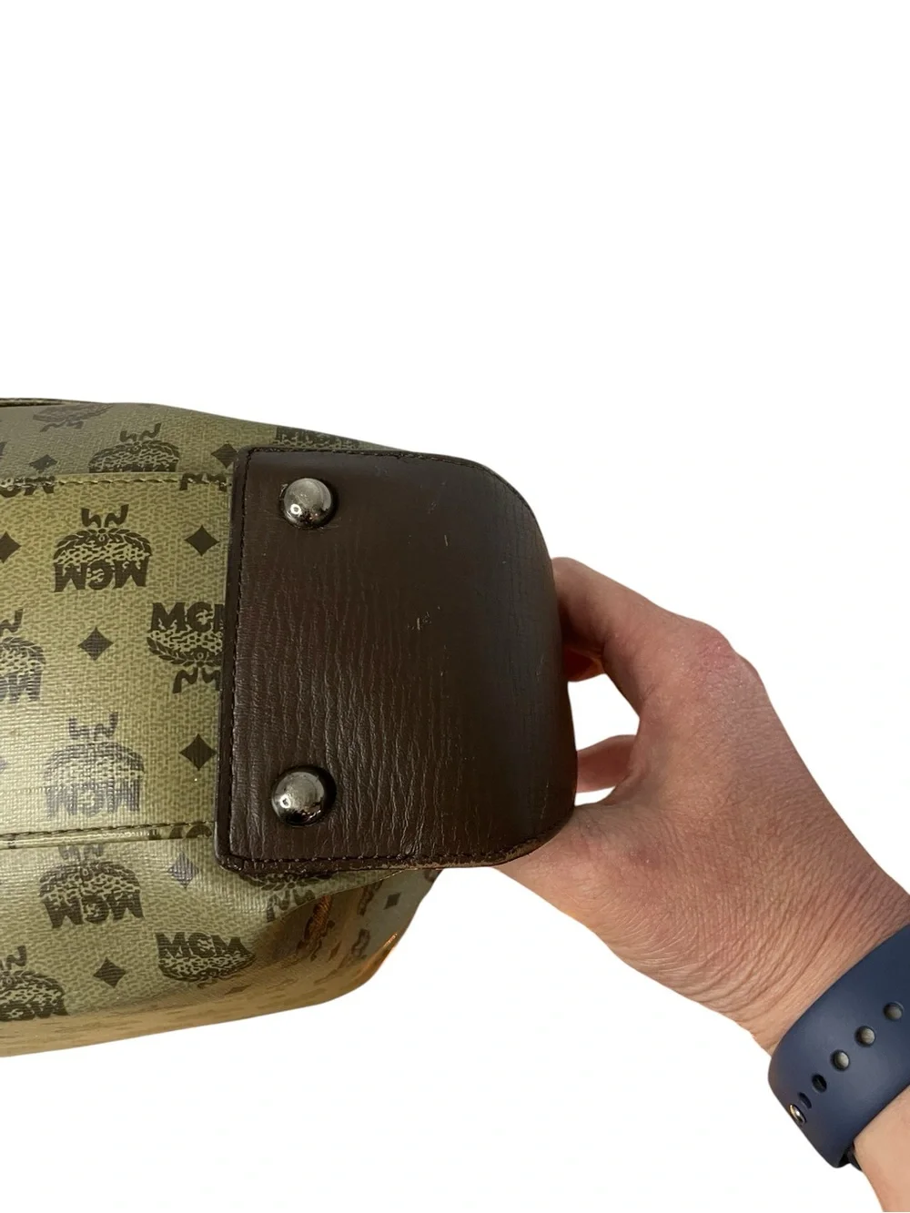 RARE Vintage MCM Olive Visetos Monogram Hobo Bag - Large Shoulder Bag